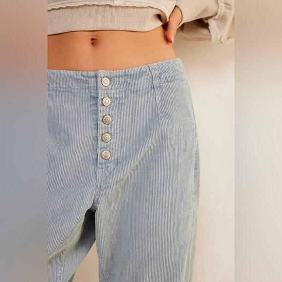 new WE THE FREE osaka barel cord pants 27 blue whale - Picture 3 of 3